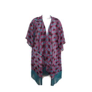 LuLaRoe Open Lightweight Flowy Cardigan Coverup with Fringe and Drape Cascading